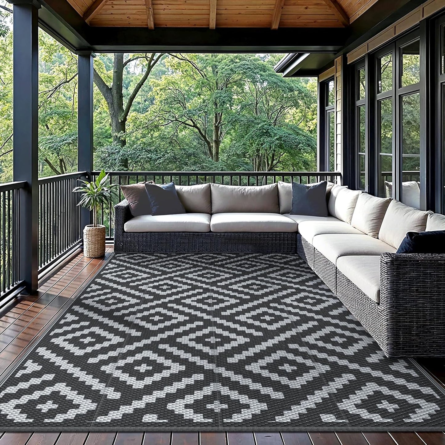 GENIMO Outdoor Rug for Patio Clearance,6'x9' Waterproof Mat