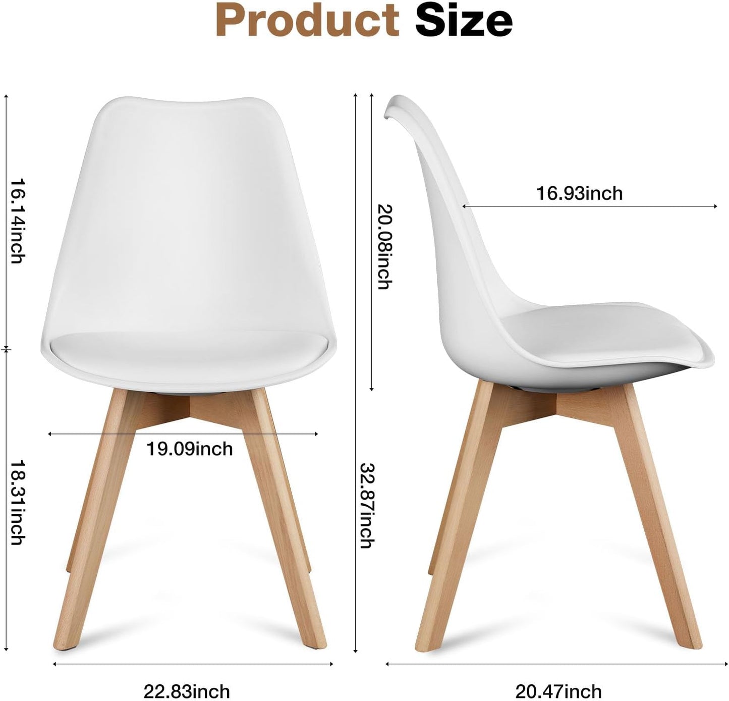 OLIXIS Set of 4 Dining Kitchen Mid-Century Modern Chairs
