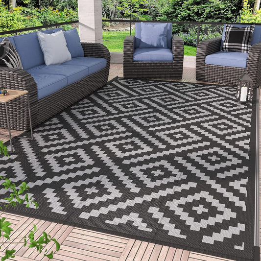 GENIMO Outdoor Rug for Patio Clearance,6'x9' Waterproof Mat